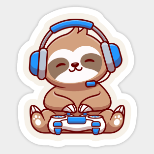 Cute Sloth Gaming Sticker
